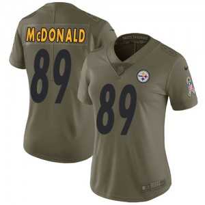 Women's Nike Pittsburgh Steelers #89 Vance McDonald Limited Olive 2017 Salute to Service NFL Jersey Dyin